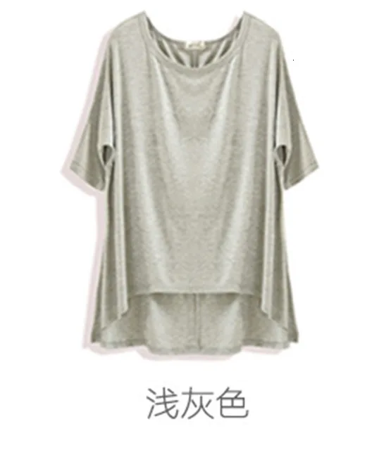 Light gray Неоновая мягкая хлопковая повседневная женская футболка размера плюс с круглым вырезом и коротким рукавом, свободные милые женские топы ярких цветов - Цвет: Light gray