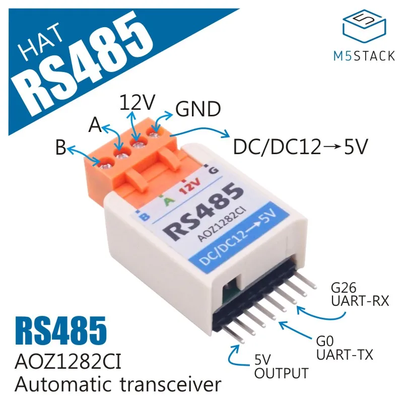 Макетная плата M5StickC ESP32Mini IoT совместимая с RS485 HAT AOZ1282CI TTL в модуль преобразователя