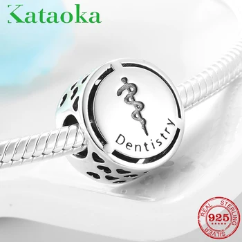 

Hot 925 Sterling Silver DIY Dentistry occupational signs charm Beads Fit Original Pandora Charm Bracelet Jewelry making