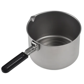 

2000ml / 2800ml Camping Titanium Pot with Foldable Handle Cooking Soup Pot Outdoor Tableware Camping Hiking Backpacking