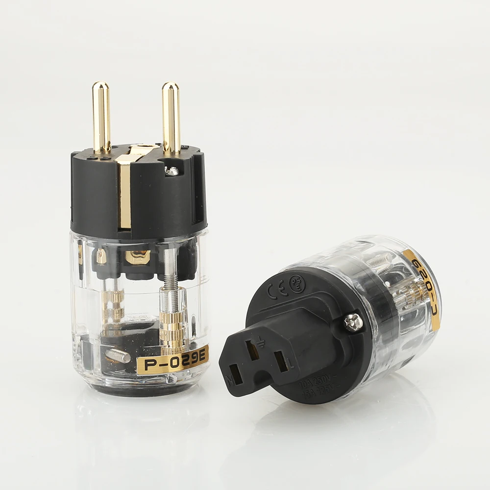 

Hi End Pair P029E+C029 EU Power Plug IEC Female Power Connector for audio power cable