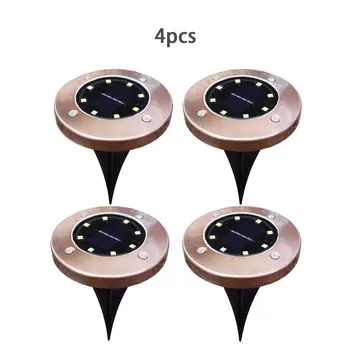 

4pcs 4/8 LED Solar Power Buried Light Under Ground Lamp Waterproof Outdoor Security Light Path Way Garden Lawn Yard Lighting