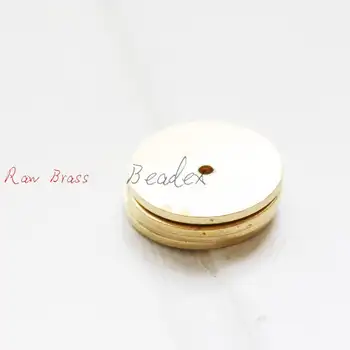 

30 Pieces Raw Brass Center Hole Round Disc - 10mm (1861C)