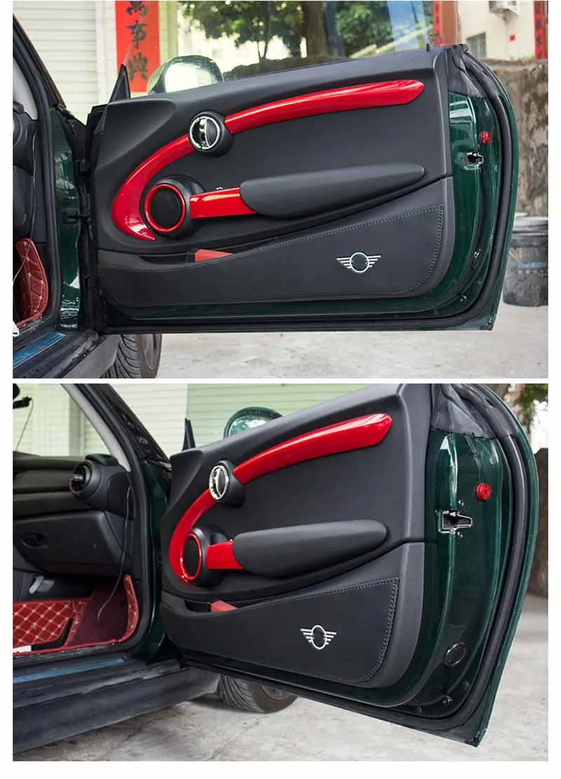 Для Mini Cooper R56 R60 F54 F55 F56 F60 Countryman из микрофибры, кожа, внутренняя дверная панель, защита от ударов, пленка, наклейка