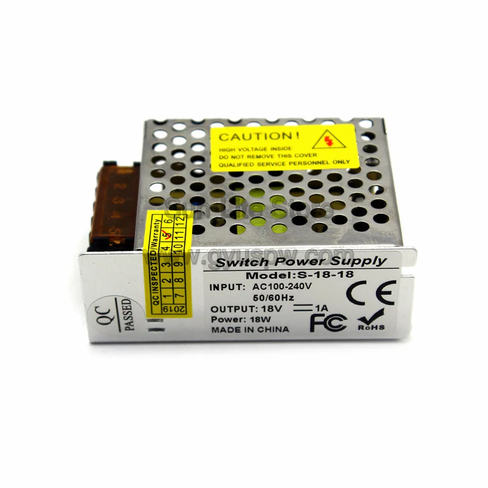 Один выход импульсный источник питания DC 18V 1A 18W Трансформатор 100-240V AC к DC18V SMPS для электроники дисплей из светодиодной ленты