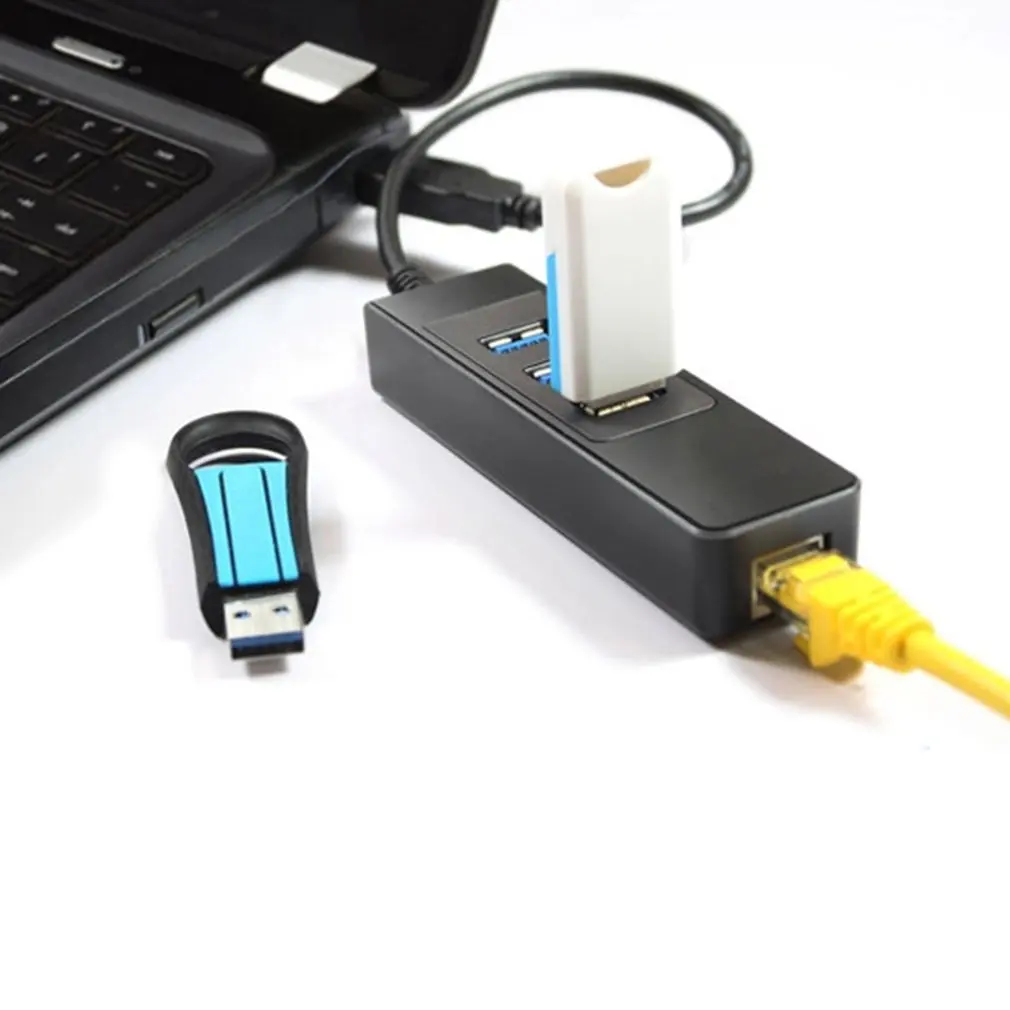 USB 3,0 к RJ45 LAN NIC+ 3 порта USB 3,0 концентратор гигабитная Сетевая интерфейсная карта U3LC01 обновление скорость сетевого соединения практичная