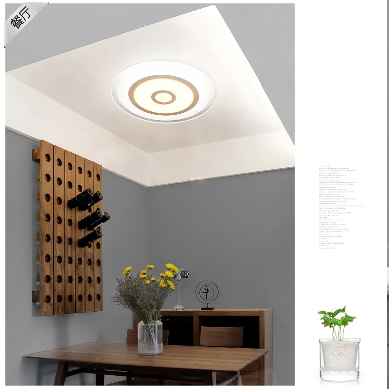

Circular led suction dome light simple modern bedroom lamp warm room living room lighting lamp remote control light