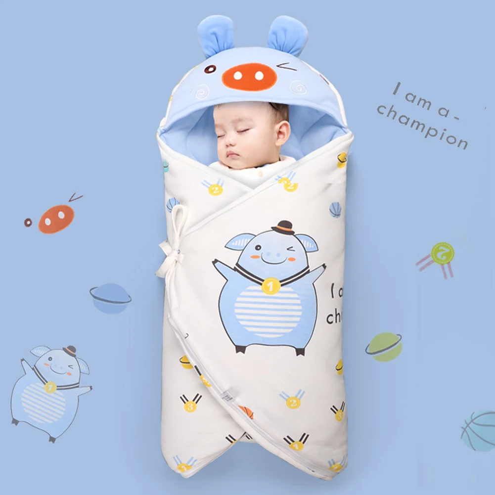 93x75CM Спальный мешок для новорожденного ребенка с мультипликационным принтом; уплотненный мешок; муфта для ног; коляска; конверт; кровать для младенцев; обернутые Детские зимние спальные мешки; супер - Цвет: 93x75CM