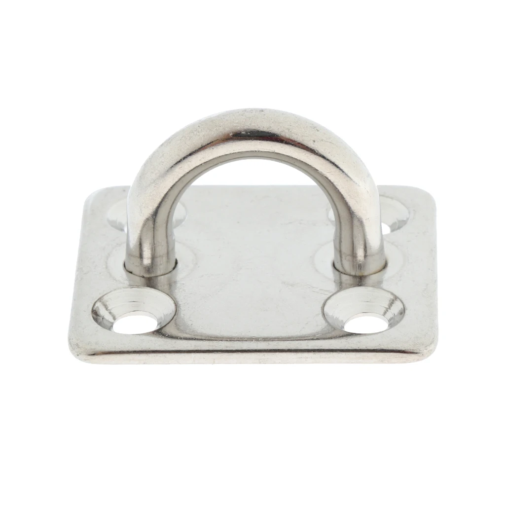 Stainless Steel Square Pad Eyes Plate Marine Hardware Staple Hook Loop 5mm
