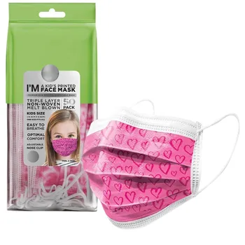 

3-PLY Printed Fashion Children'S Mask Disposable Safety Face Mask Outdoor Breathable Protection Printing Face Mouth Mask