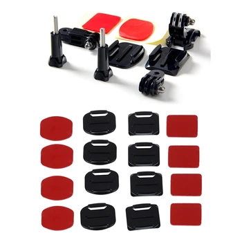 

9Pcs Front Headphone Helmet Holder for GoPro Hero Camera & 4Pcs Flat Mounts + 4Pcs Curved Surface Mounts with Adhesive