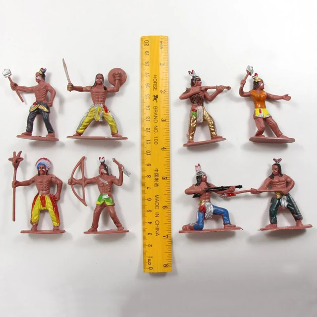 13Pcs/Set Indian Tribes Figures Model Home Desk Decor DIY Scenery Accessory educational toys birthday gifts 5