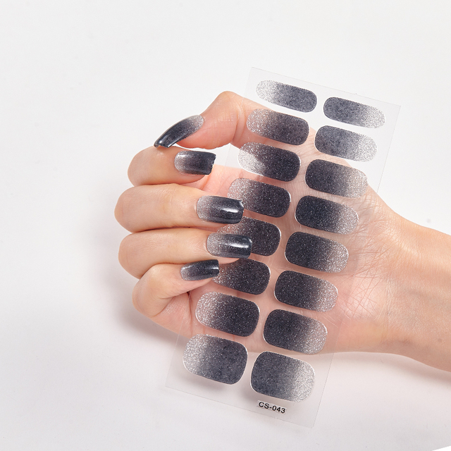 Tips/Sheet Minimalist Design Gradual Change Glitter Series Powder Sequins Self Adhesive Nail Sticker Nails Sticker Designer