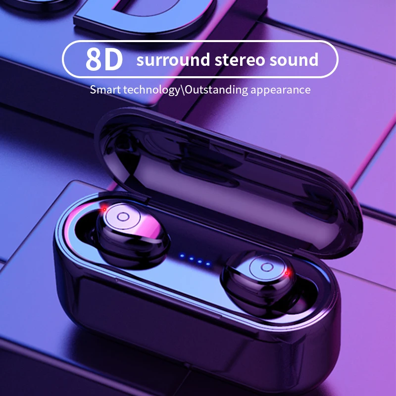 F9 TWS Bluetooth наушники бизнес Музыка беспроводные 8D HiFi в ухо Спортивная гарнитура