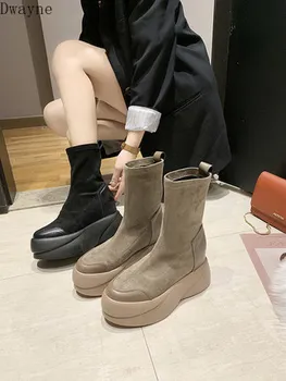 

2019 European style shell head stretch boots platform Martin boots female motorcycle boots boots women