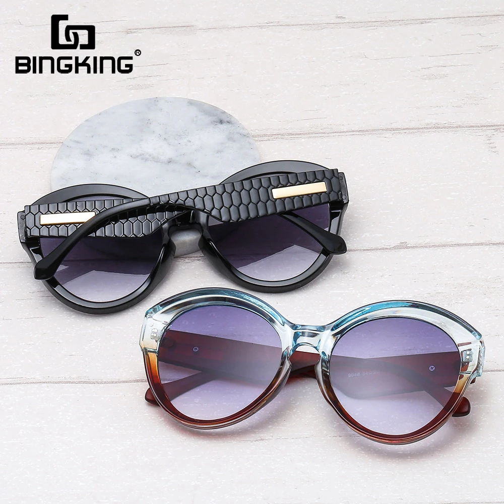 

BINGKING New Oversized Round Sunglasses Women Brand Designer Plastic Sunglasses Woman Fashion Vintage Gradient Gafas Oculos Sol