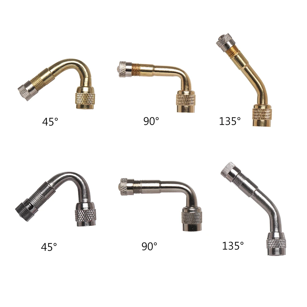 45/90/135 Degree Angle Brass Air Tyre Valve Extension Stem Adapter 1/2 Pcs Car Truck Motorcycle Cycling Accessories bicycle valve adapter,bicycle valve extender,bicycle valve accessories