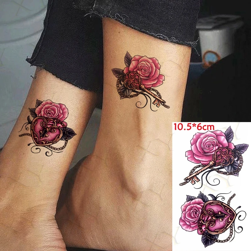 12 pçs/lote mão rosa tatuagem adesivo à prova dsmall água pequena bug  borboleta flor tatuagens cobra folha peônia lavanda meninas maquiagem  feminina - AliExpress