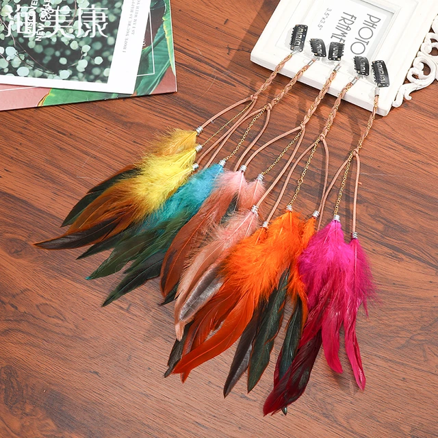 Long Feather Hair Extension Clips, Hair Feathers, Feather Hair Clip,  Feather Hair Extensions, Clip in Extensions, Boho Hair Accessory, Gifts 