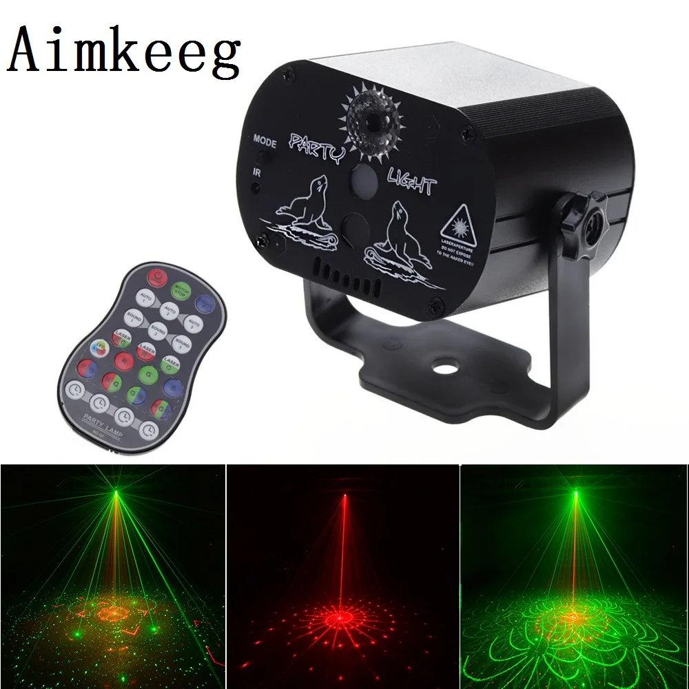 Aimkeeg мини USB зарядка DJ диско свет стробоскоп студийное освещение для вечеринки эффект голоса лазерный проектор с программой свет для