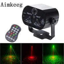 Aimkeeg Mini USB Charge DJ Disco Light Strobe Party Stage Lighting Effect Voice Control Laser Projector Light for Dance Floor