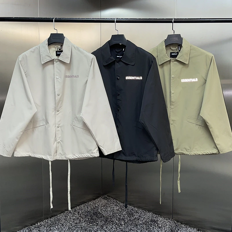 black bomber jacket 2022 New Fashion Brand ESSENTIALS Letter Printing 3M Reflective Jackets Jerry Lorenzo Pullover Hip Hop Unisex Long Sleeve Coat suit jacket