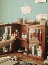  Cup Storage Cabinet Storage Box Retro Shelf Storage Box Wooden Boxes Rangement Desktop Organizer Органайзер Органайзер رفوف 