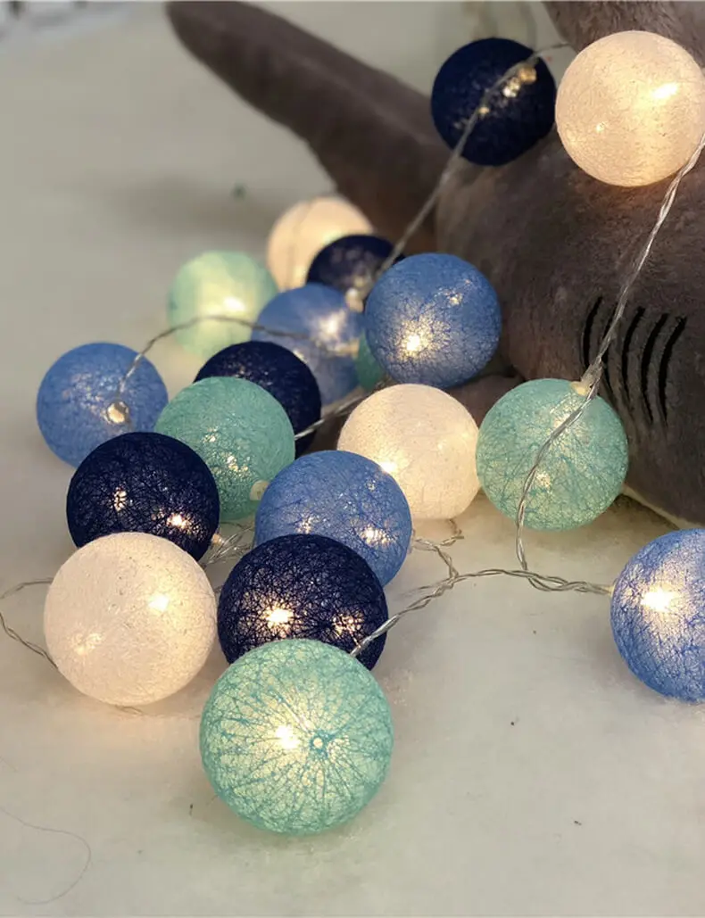 Хлопковый шар светильник цепная гирлянда светильник s сказочная гирлянда светодиодный Рождественские украшения для дома наружный светильник ing спальня Hanukkah праздник