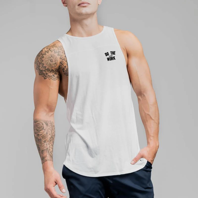 Модный бренд Фитнес Спортивная одежда Бодибилдинг тренировки сетки майка Для мужчин мускулатуры синглеты без рукавов Облегающая рубашка без рукавов