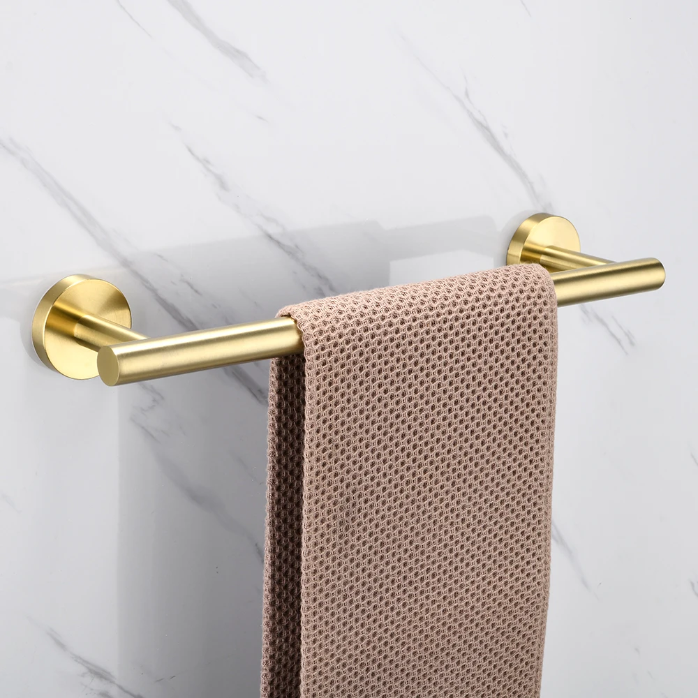 Bathroom Hardware Accessories Brushed Gold Stainless Steel Toilet Paper Holder Wall Hook Towel Holder Rack Kitchen Organizer Bathroom WC Accessories