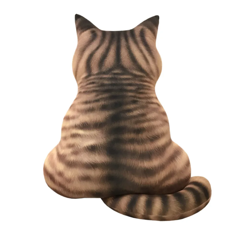 Подушка для спины с 3d принтом кошки, плюшевая игрушка, подарок, подушка для кошки, плюшевая игрушка, подушка, Успокаивающая подушка, подарок для детей, домашний декор
