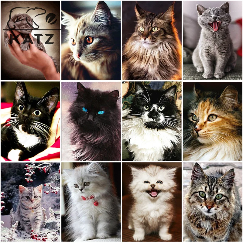 Diamond Painting Animals Embroidery Crossing Cute Cat Picture Diy Mosaic Art Pet Portrait Cross Stitch Home Decoration | Дом и сад
