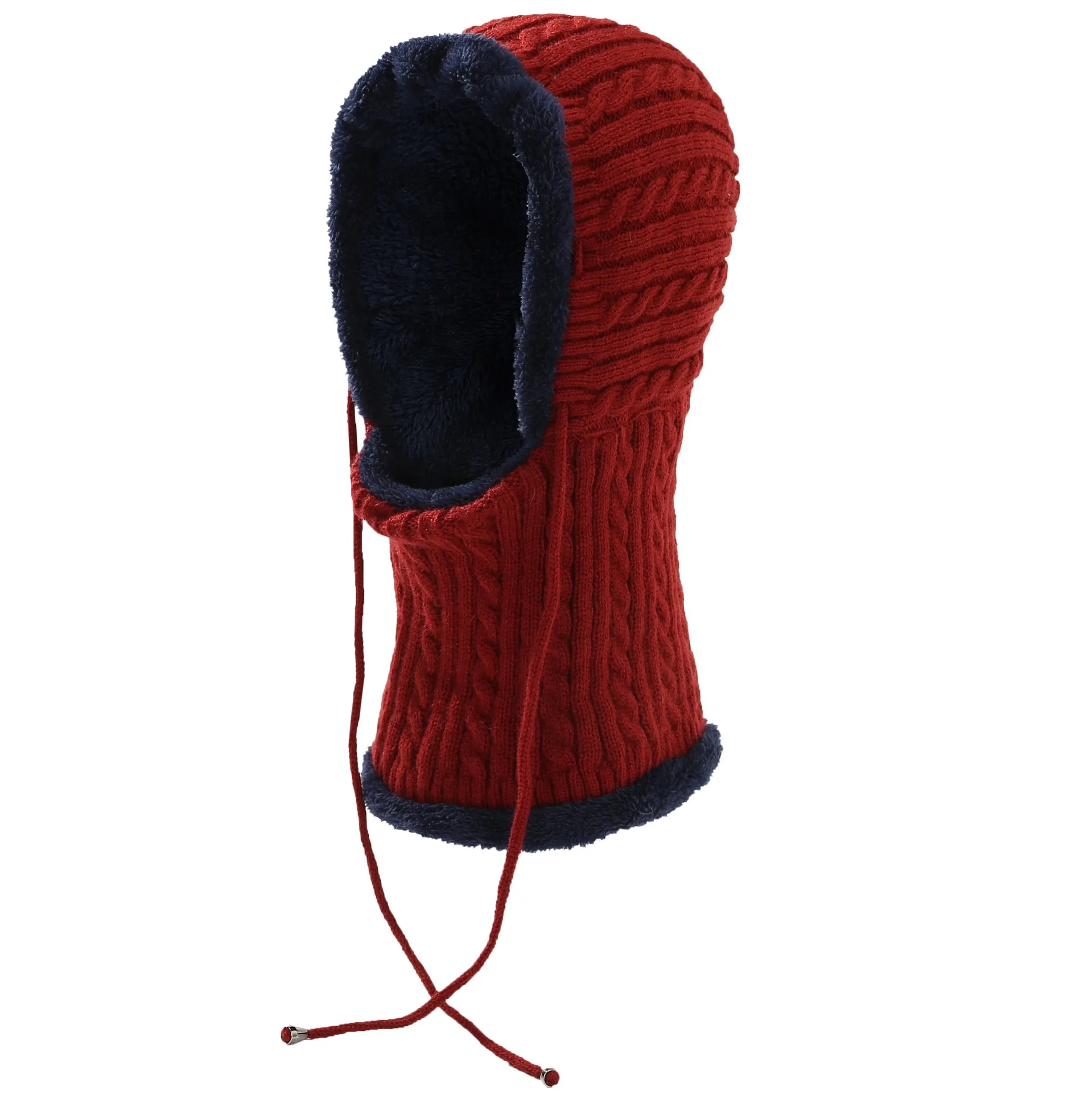 

Knitted Hat Korean Edition Knitted Hat in Autumn and Winter with Down and Thickened Wool Hat, Headgear and Neck Cap