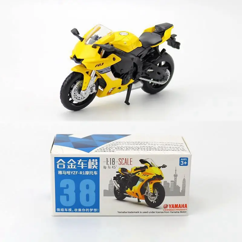 Caipo 1:18 Yamah YZF-R1 합금 및 플라스틱 오토바이 소년 장난감 컬렉션 친구 어린이 선물
