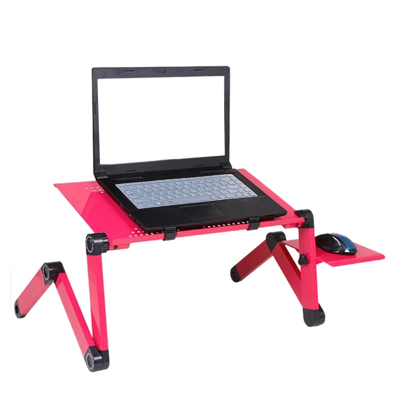 360 градусов Алюминиевый регулируемый по высоте стол для ноутбука+ вентилятор охлаждения+ коврик для Мыши Эргономичный портативный стол для ноутбука