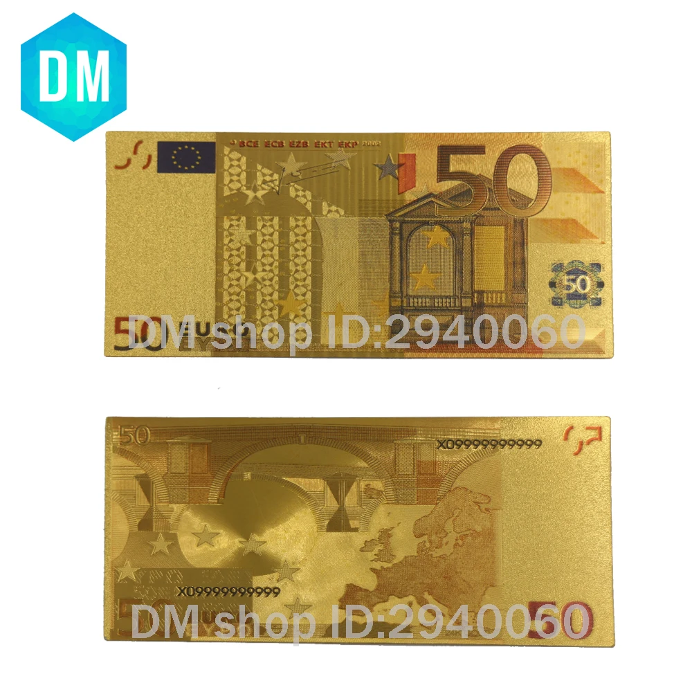 style 5 10 шт./лот 500 евро 24 к Золотая фольга цветной двойной дизайн Евро банкноты Позолоченные банкноты/бумажные деньги для колледжа - Цвет: style 5