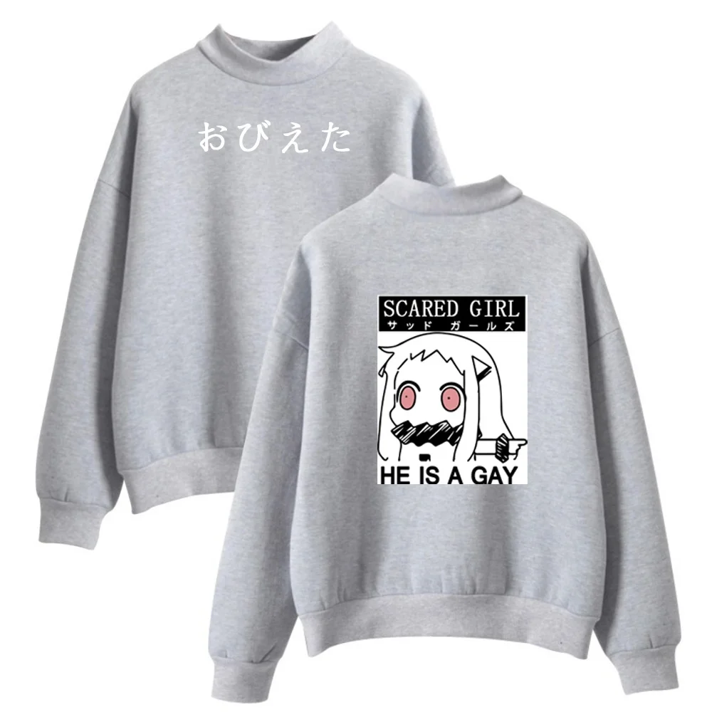 Gray Otaku/Женская толстовка с принтом манги и аниме; сезон осень-зима; длинный рукав; круглый вырез; Femme; топ с длинными рукавами; аниме-толстовка - Color: Gray