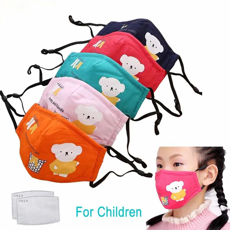 

1Pcs Children Mask Reusable Mask Anti Dust PM2.5 Breathable Cotton Protective Kid Cartoon Anti-Dust Mouth Face Filter Mask
