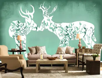 

[Self-Adhesive] 3D Deer With Tree Pattern WG976 Wall Paper mural Wall Print Decal Wall Murals Belly