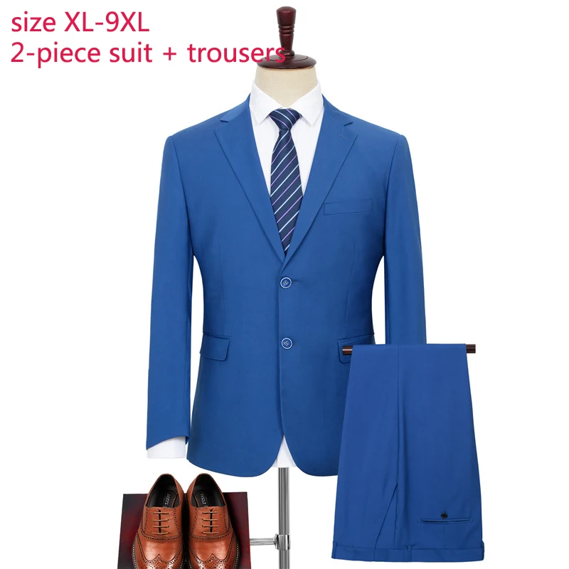 

New Arrival Fashion Spring Autumn Men Two Piece Large Groom Wedding Formal Suits For Men High Quality Plus Size XL-7XL 8XL 9XL