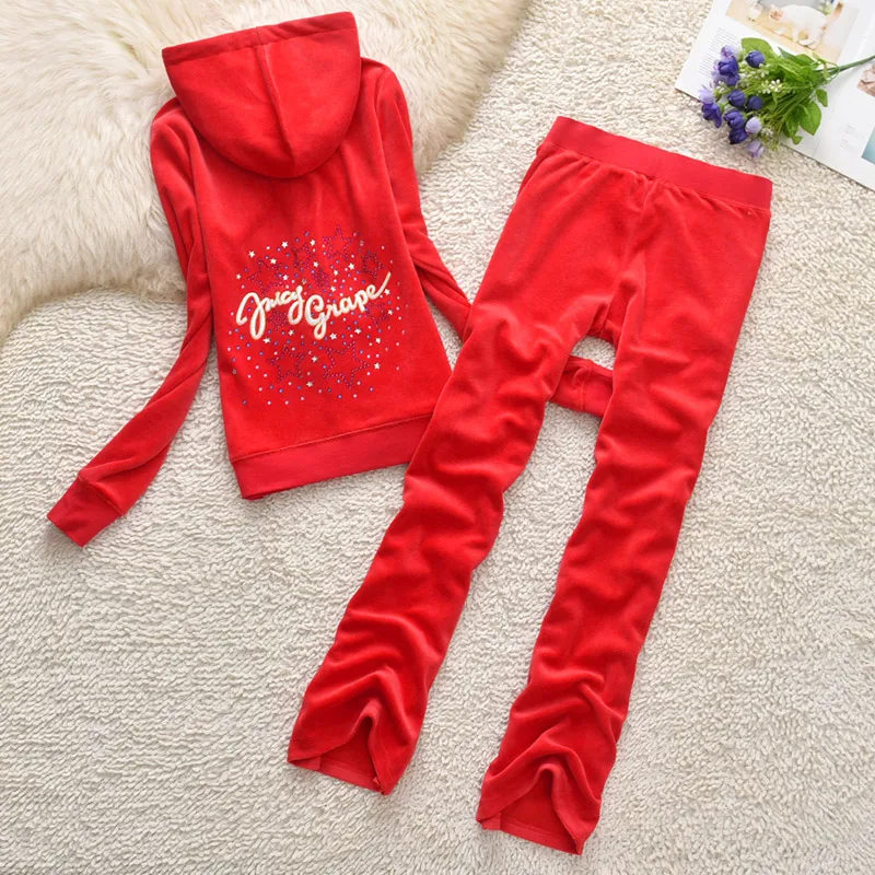 

Брендовые весенне-осенние длинные брюки Juicy Lover, женская спортивная одежда, спортивные костюмы со звездами, бархатные спортивные костюмы для бега и йоги, черный, серый комплект