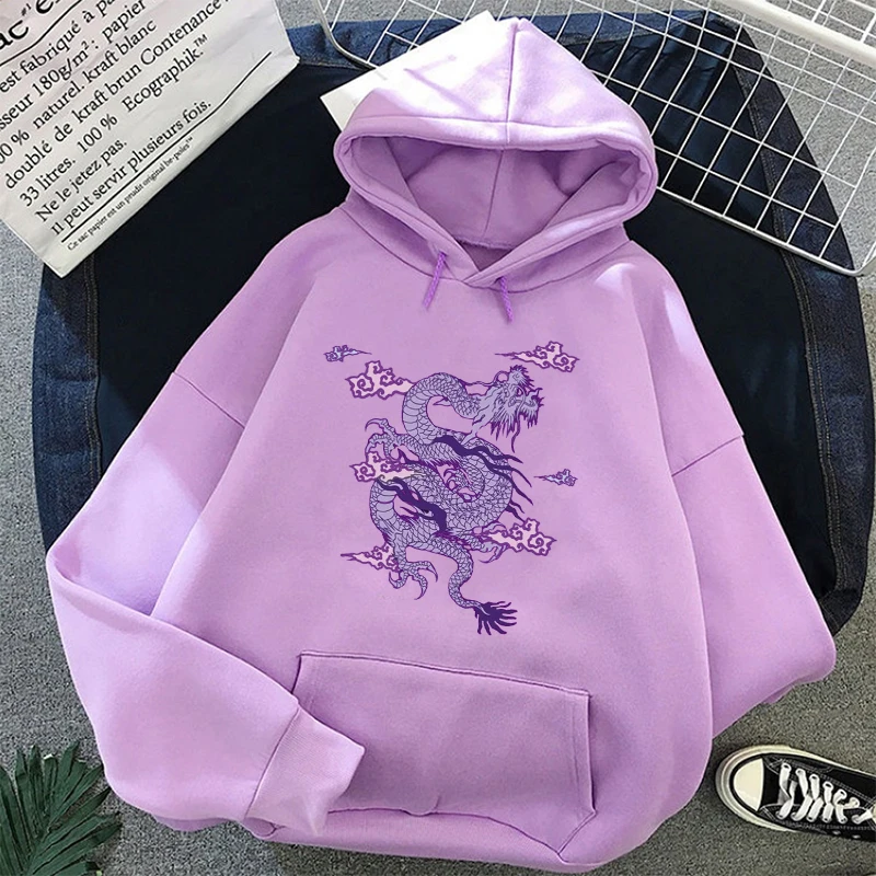

Anime Hoodie Oversized Sweatshirt Women Dragon Print 2020 Harajuku Dropshipping Streetwear Kpop Casual Warm Punk Kawaii Clothes