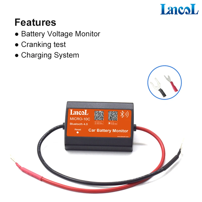 Lancol MICRO-10 C New Version Bluetooth Battery Teater 12V Car Voltmetery Monitoring Phone Show Battery System Analyzer