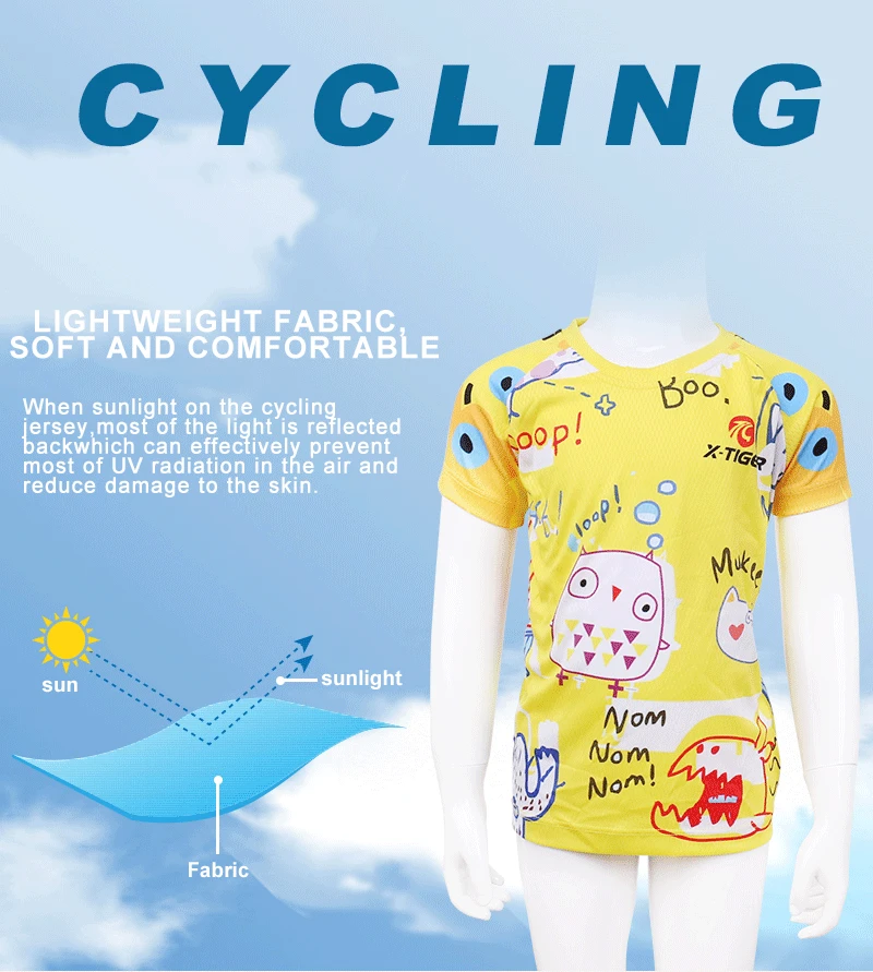 X-Tiger/летняя детская одежда быстросохнущая футболка для мальчиков детская спортивная одежда с вырезом лодочкой для бега на открытом воздухе Детский свитер для велоспорта