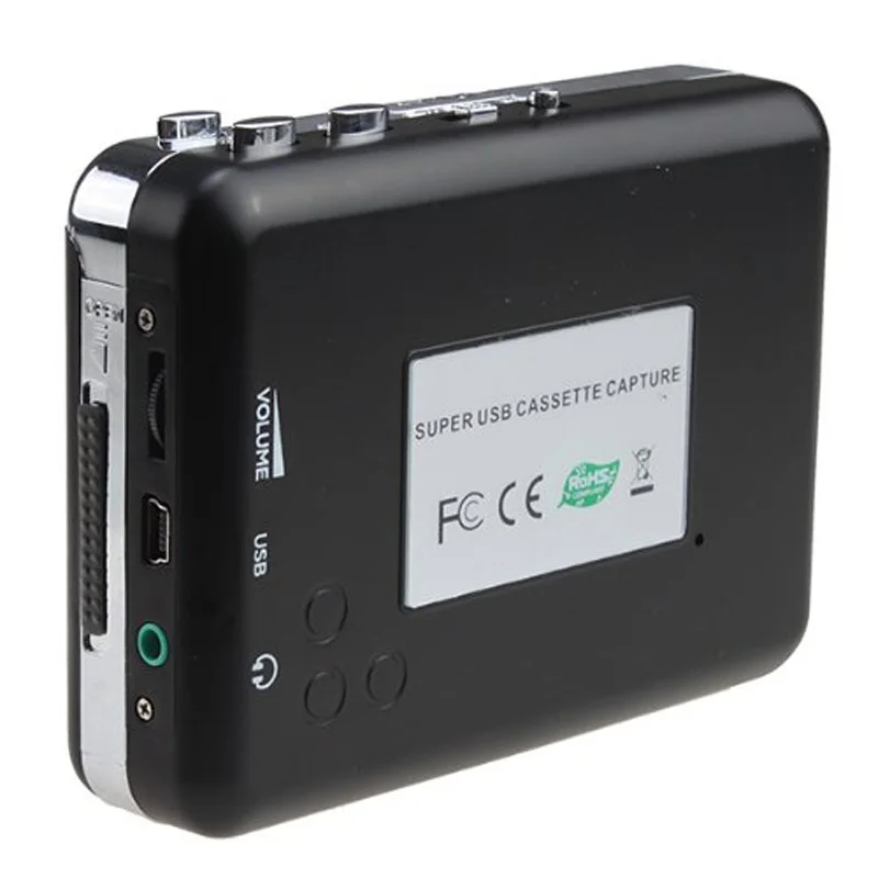USB портативный Кассетный MP3 конвертер Tape-to-MP3 плеер с наушниками