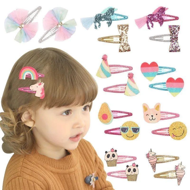 MAYA STEPAN 1 Pairs Baby Girl Cartoon Cute Kawaii Sequin Animals Infant Hair Accessory Newborn Gift Toddlers Clips Hairpins | Мать и