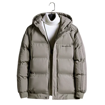 

2019 winter men's cotton coat jacket fashion ribbon casual hooded warm jacket men's pike coats jacket men street clothing S-3XL