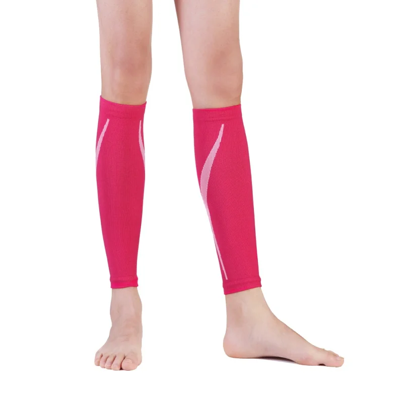 1 пара, опора для голени, Градуированные компрессионные спортивные носки для занятий на открытом воздухе, для упражнений - Цвет: Rose Red