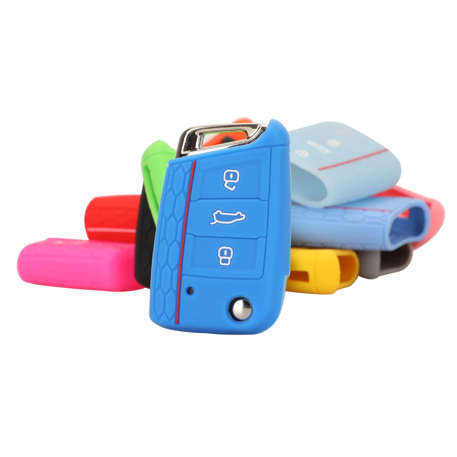 Jingyuqin 3Bnt Custodia Portachiavi In Silicone Per Vw Polo Golf 7 Tiguan Per Skoda Octavia Kodiaq Karoq Per Seat Ateca Leon Ibiza