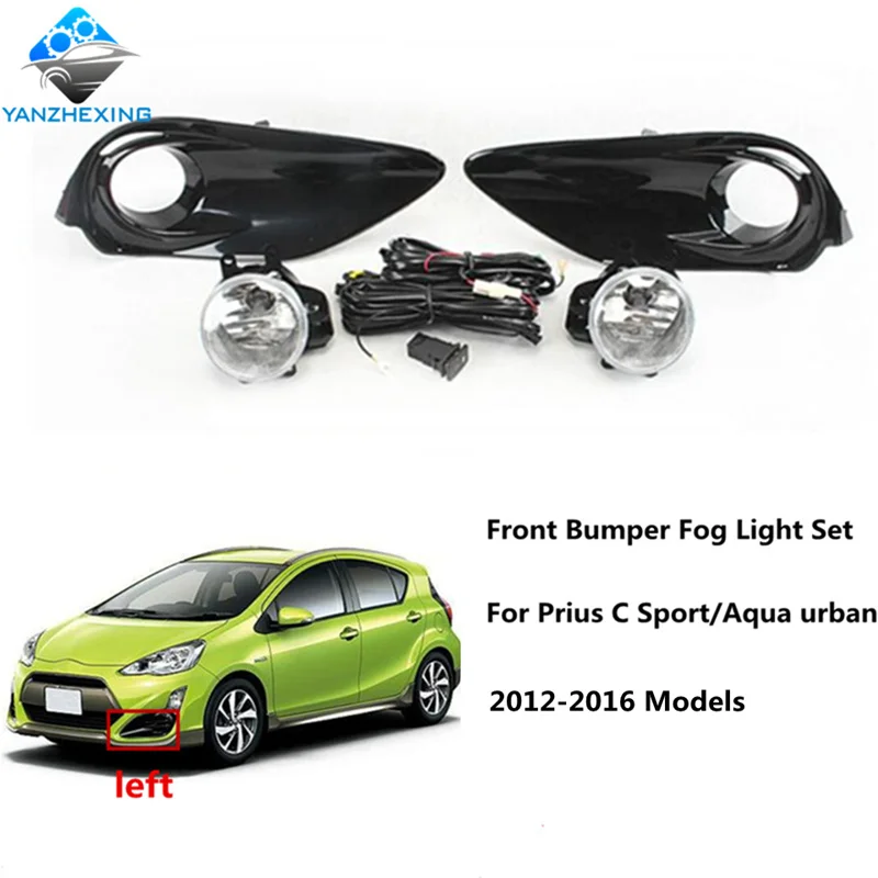 For Toyota 2012-2016 PRIUS C AQUA Front Bumper Fog Light Bulb H1612V19W Baking paint Lamp cover With Wire Harness Switch Set | Автомобили